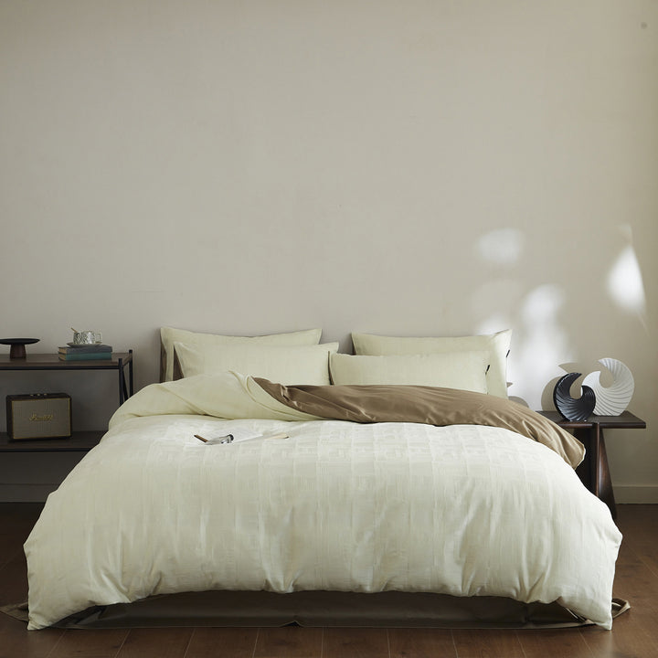 Bedding set made of washed long-staple cotton, jacquard