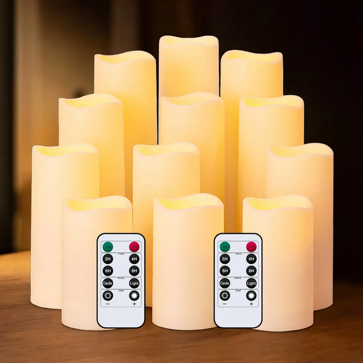 Weatherproof LED Real Wax Look Candles with Remote Control