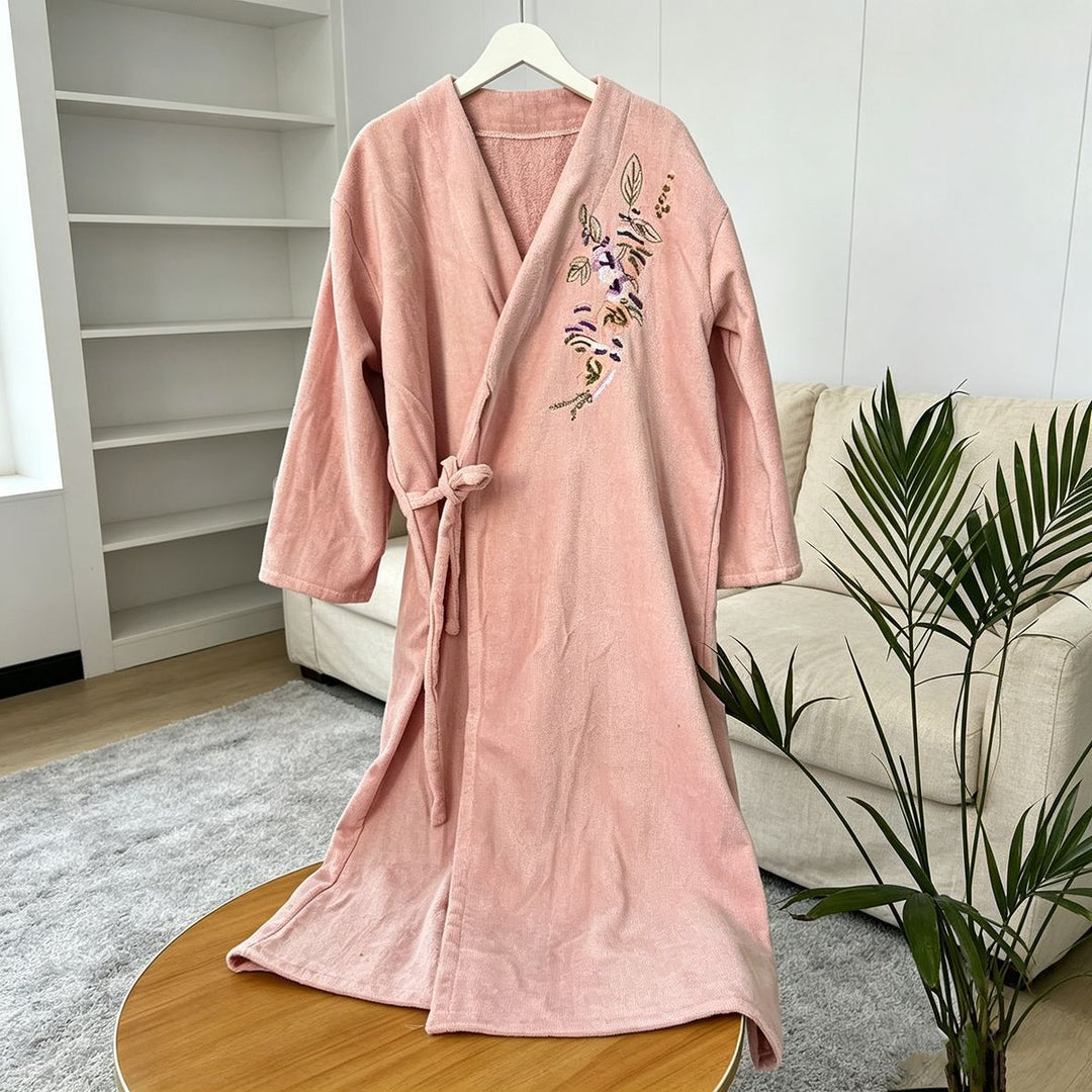 Coral fleece bathrobe for ladies