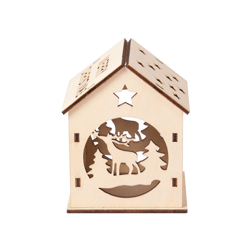 Decorative wooden house with Christmas motifs