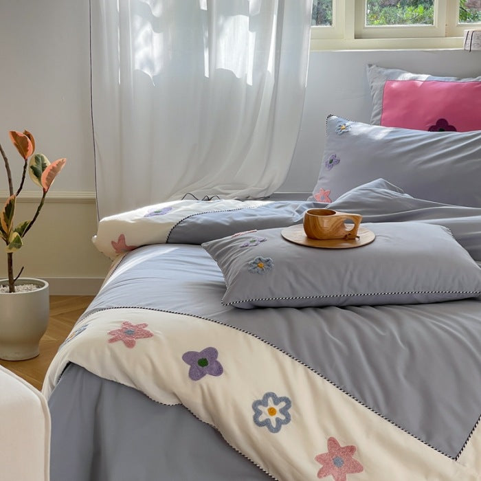 Modern cotton bedding set, brushed, designer style