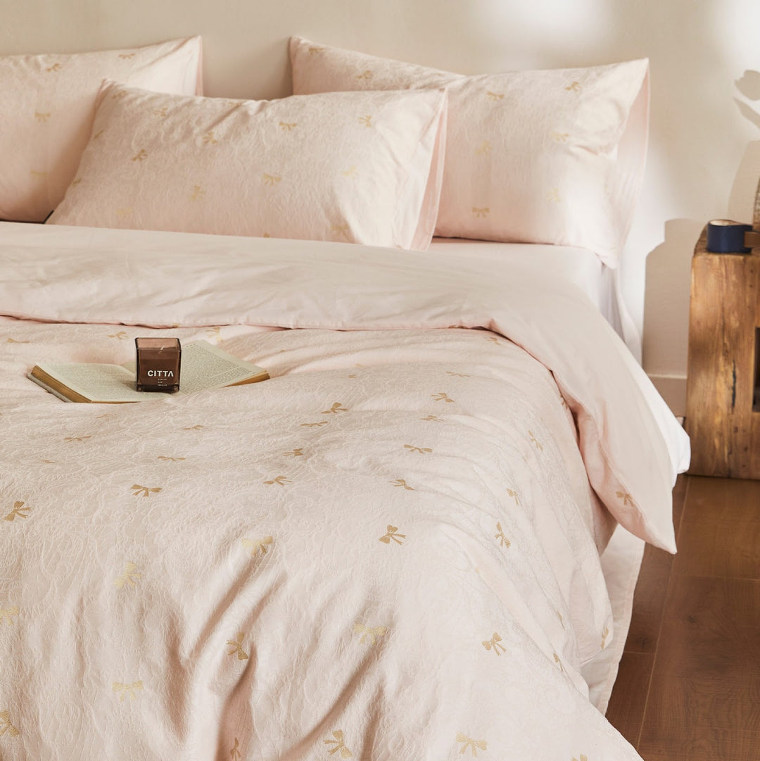 Cotton bedding set, 4-piece, butterfly pattern