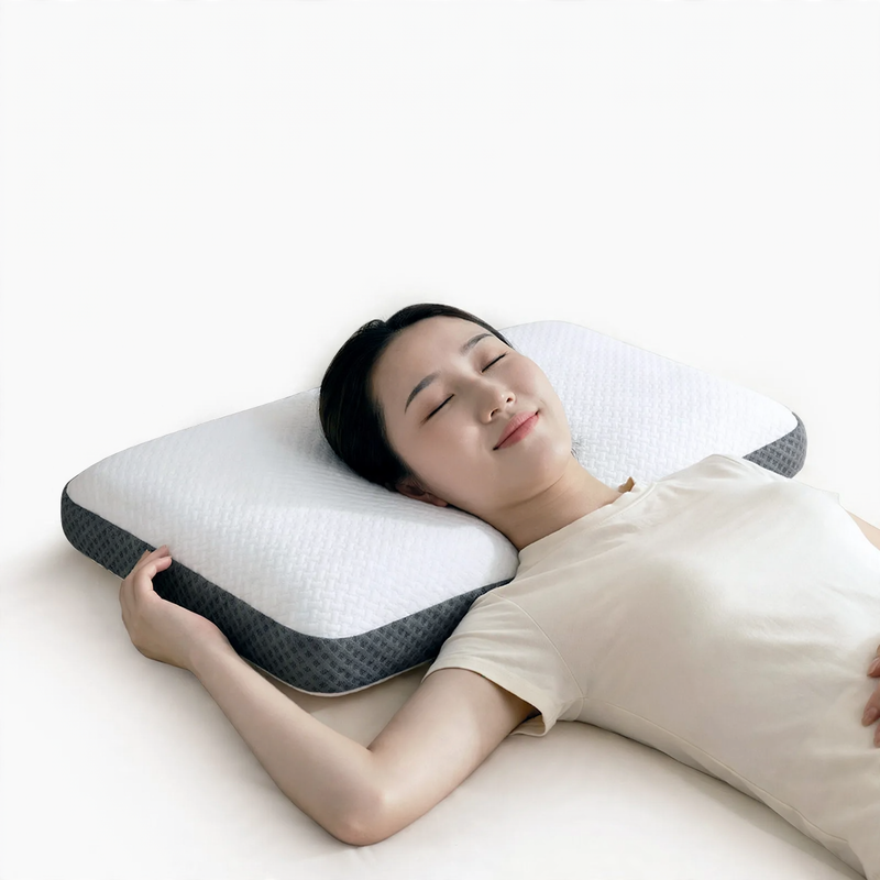 Pocket spring pillow with memory foam, rectangular