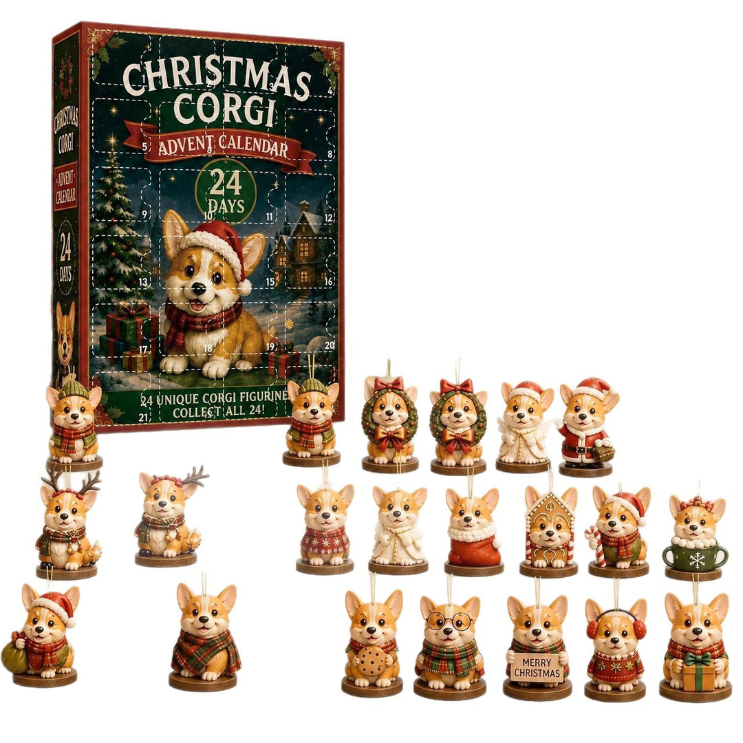 Decorative Dog Advent Calendar Box, Acrylic