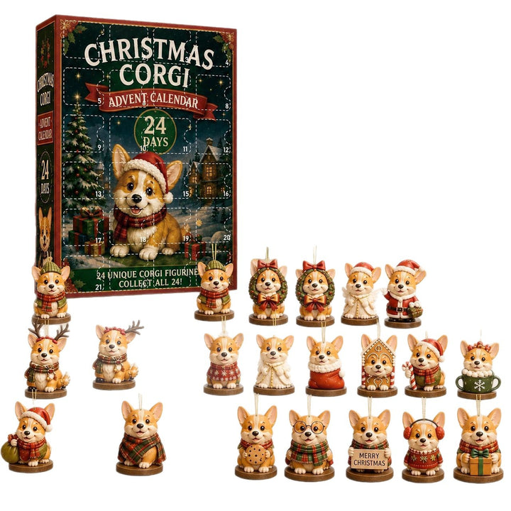 Decorative Dog Advent Calendar Box, Acrylic