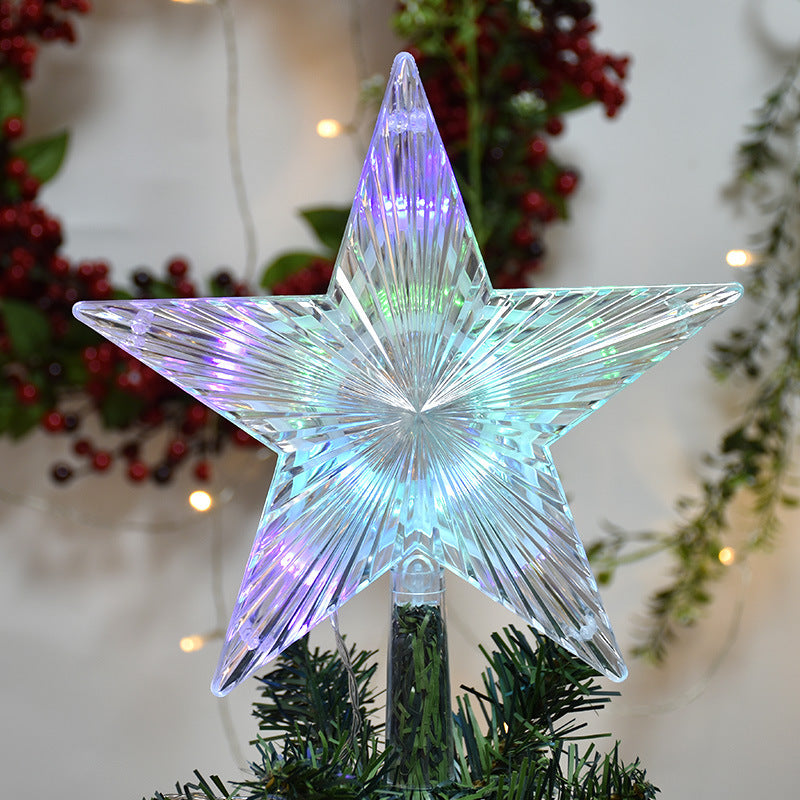 Transparent LED Christmas tree topper star made of acrylic