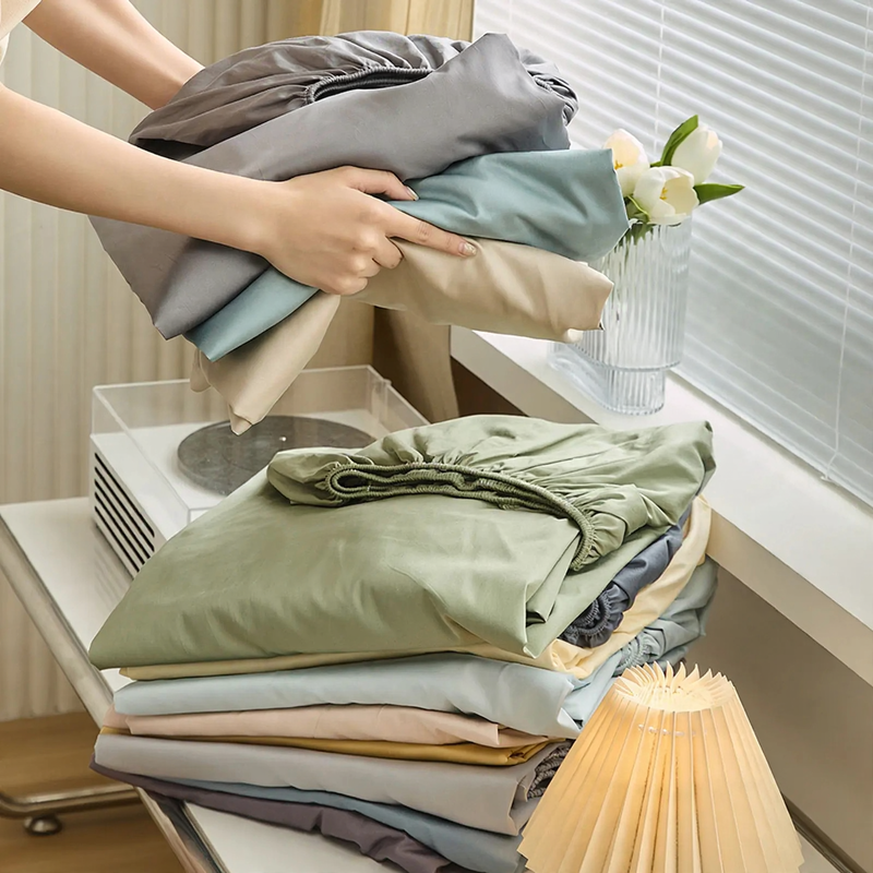 Fitted sheet made of cotton blend