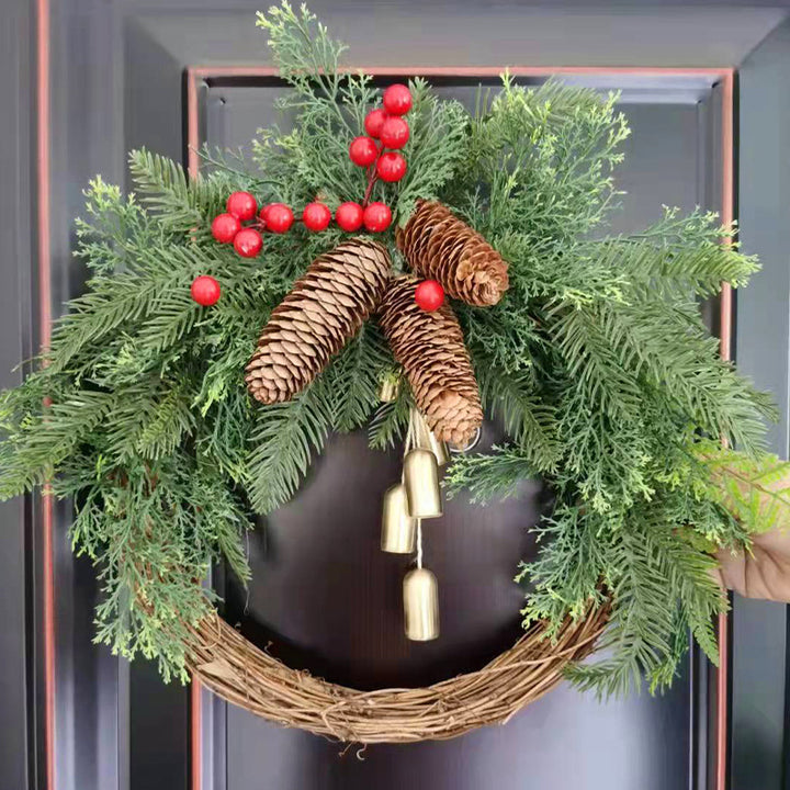 Christmas wreath with bells in country house style