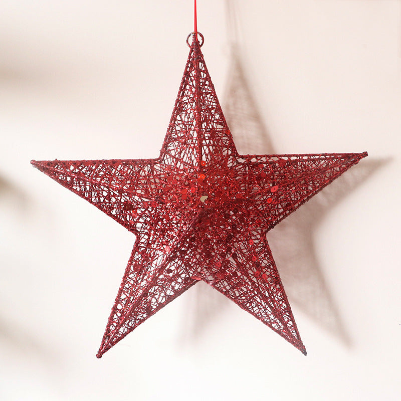 Illuminated Christmas tree star made of iron