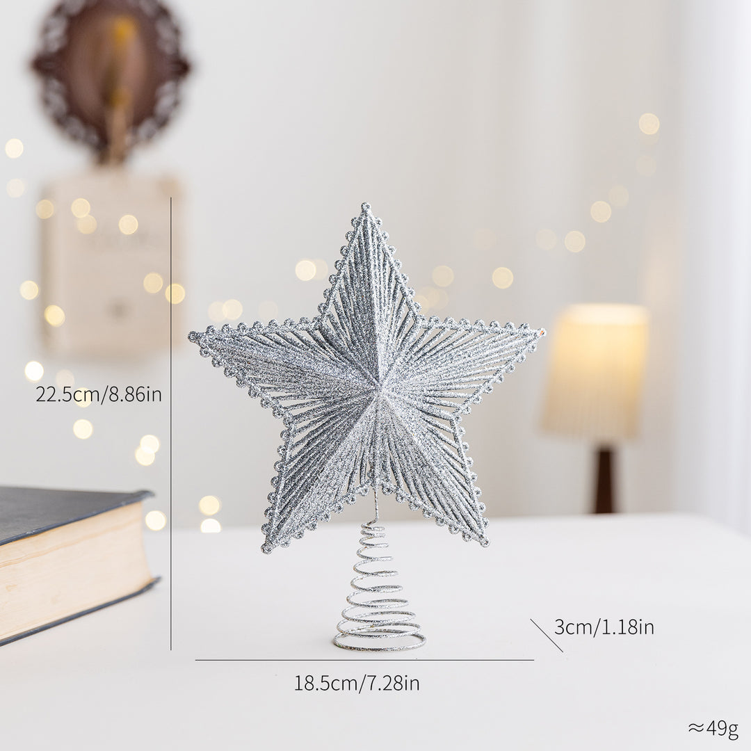Christmas tree top star, plastic with glitter