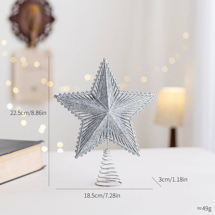 Christmas tree top star, plastic with glitter