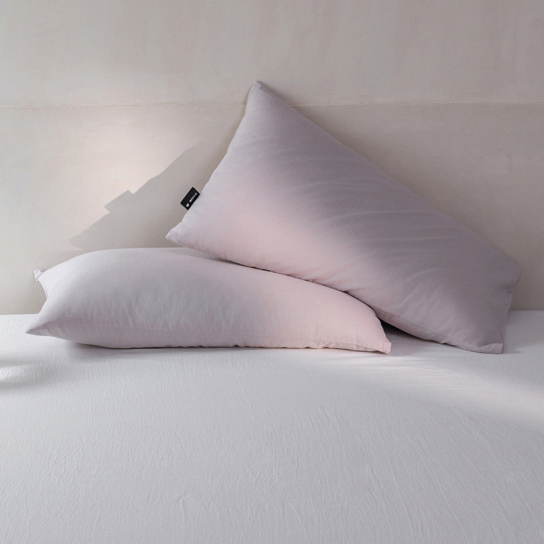 Cotton pillowcases, set of 2, double-layered gauze