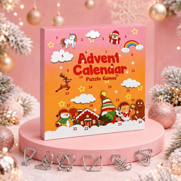 Advent calendar with 24 metal patience games