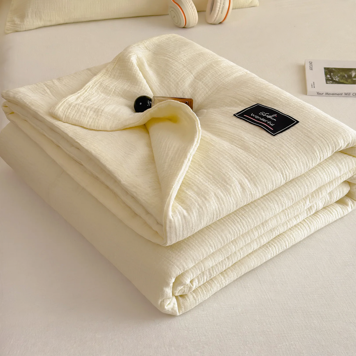 Cotton summer blanket with soy fiber, washable