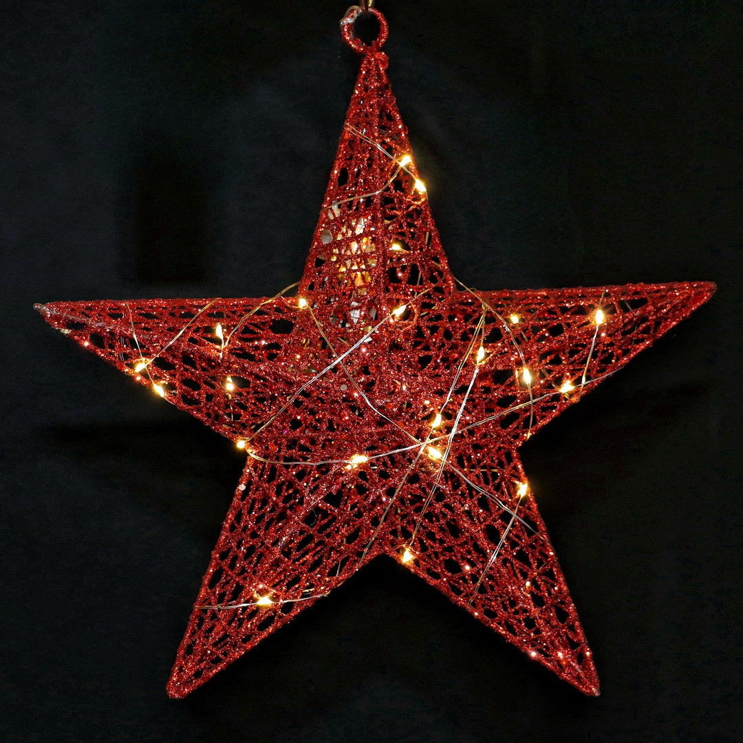 Illuminated Christmas tree star made of iron