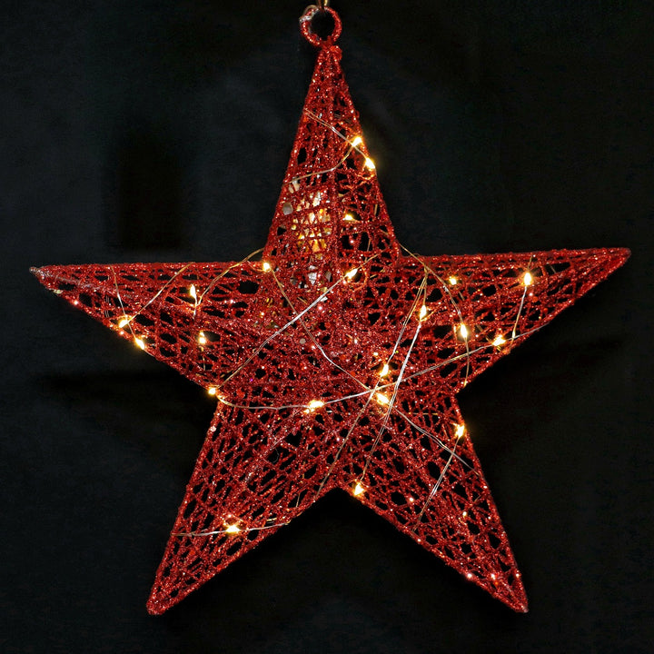 Illuminated Christmas tree star made of iron