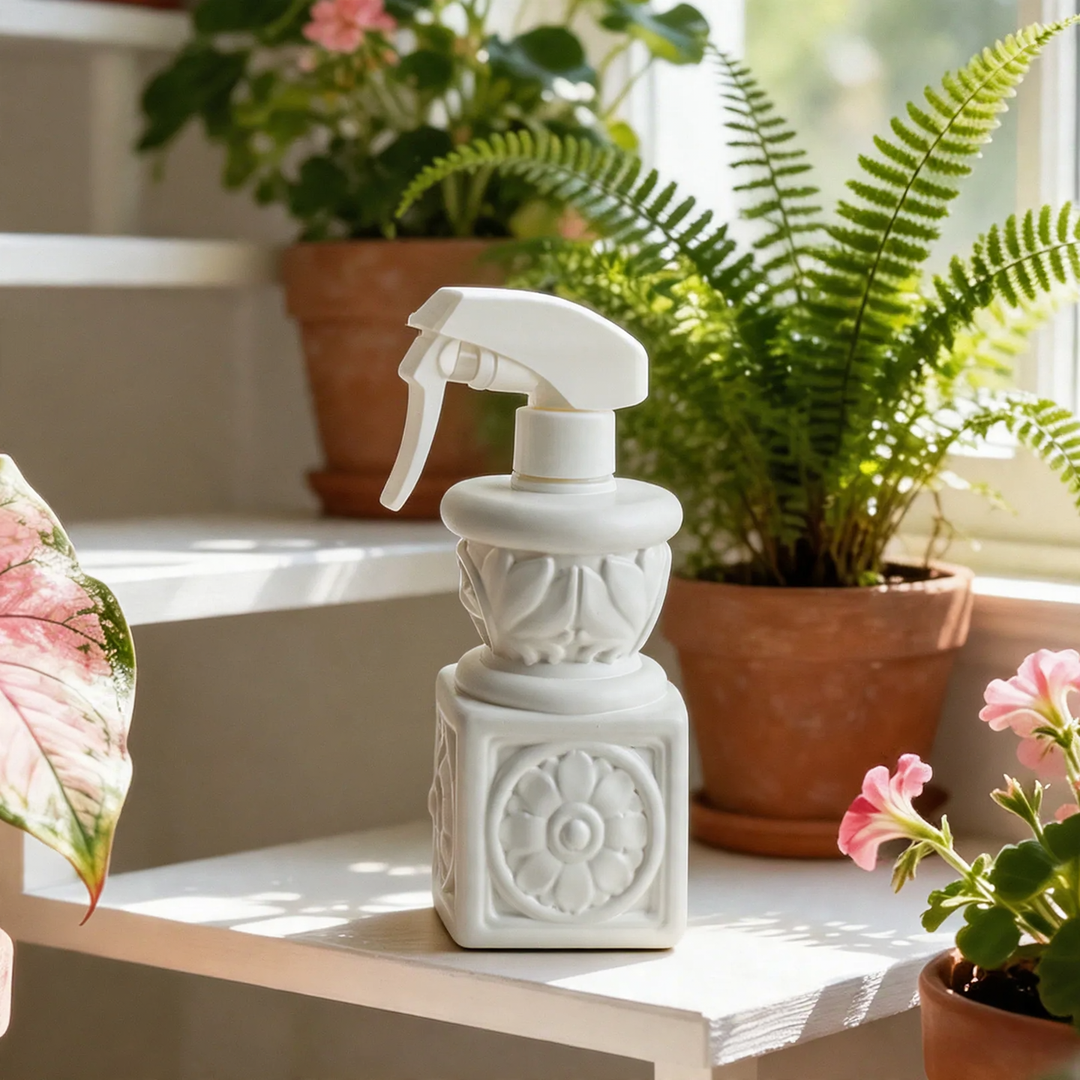 Spray bottle for plants, column shape