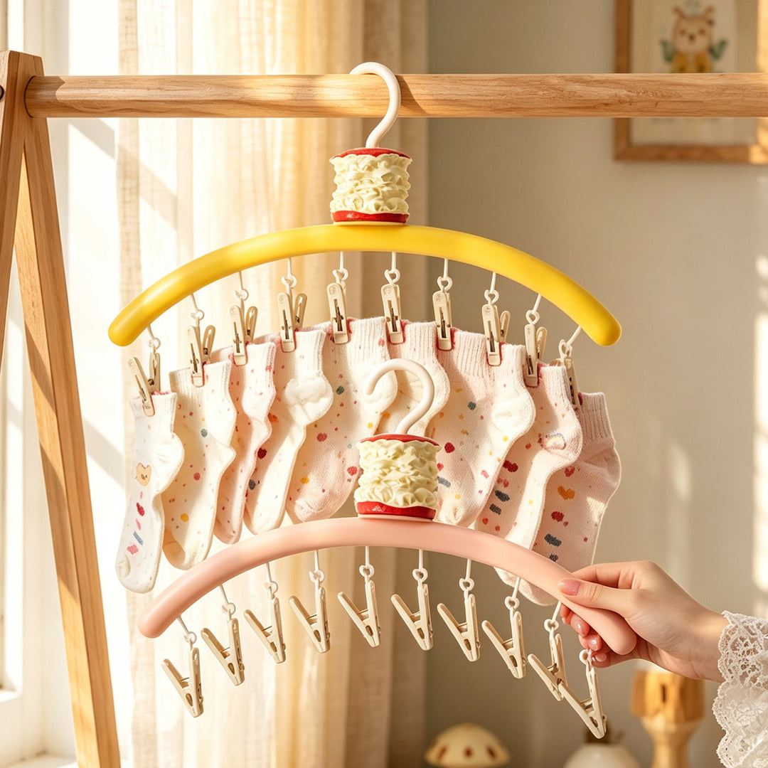 Apple drying rack with clips