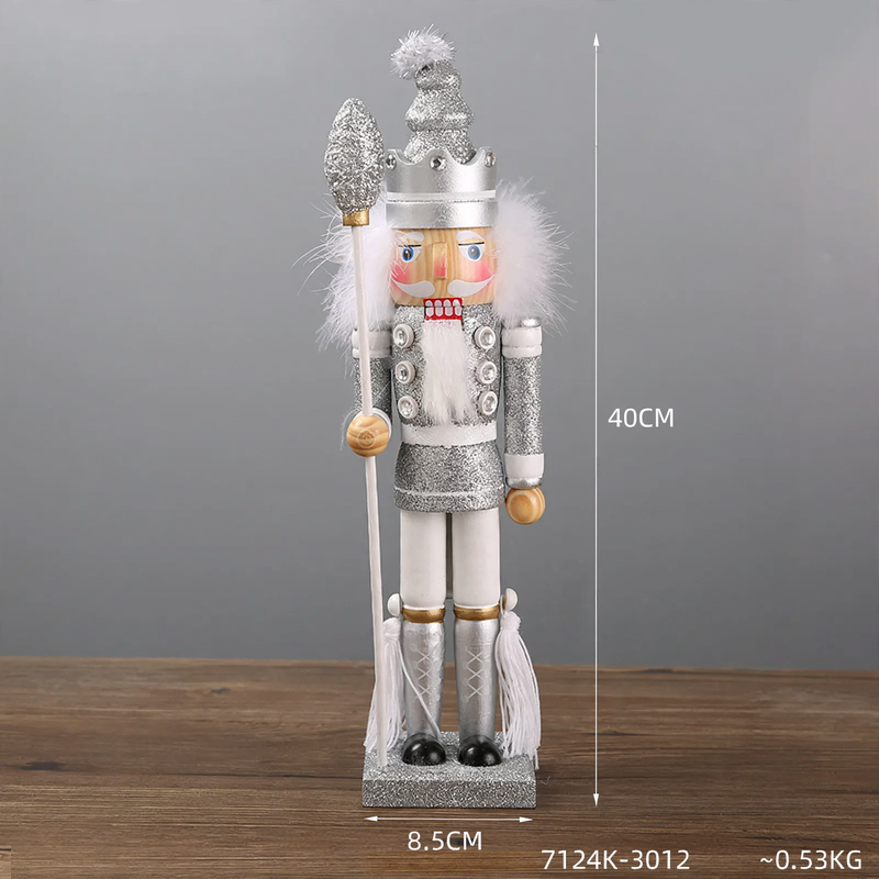 Decorative nutcracker soldier figure made of pine wood
