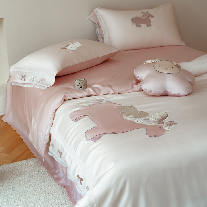 Lyocell bedding set, 60s, embroidery, summer