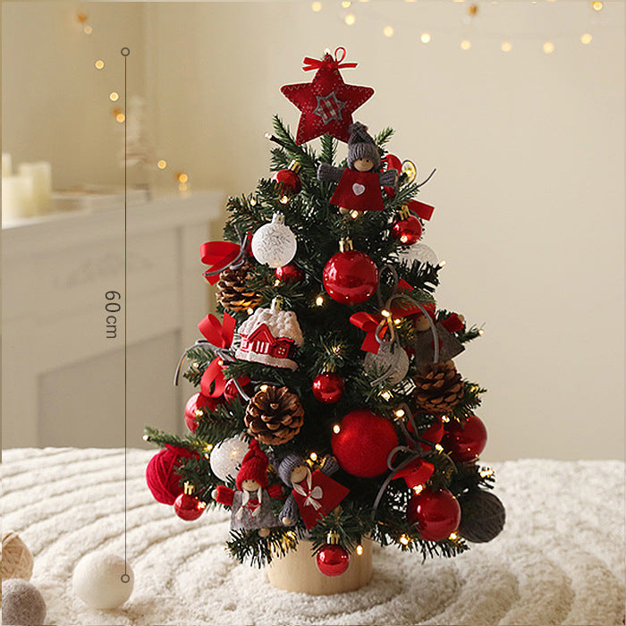 Mini Christmas tree made of PE with lighting and decoration