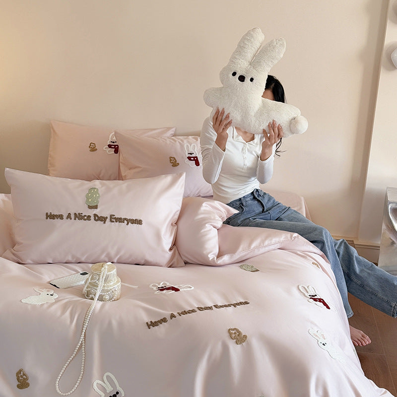 Bedding set made of long-staple cotton, satin, 4-piece