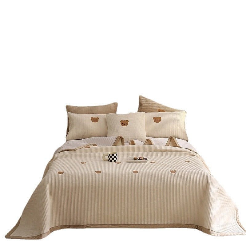 Reversible baby fur bedspread, Korean style