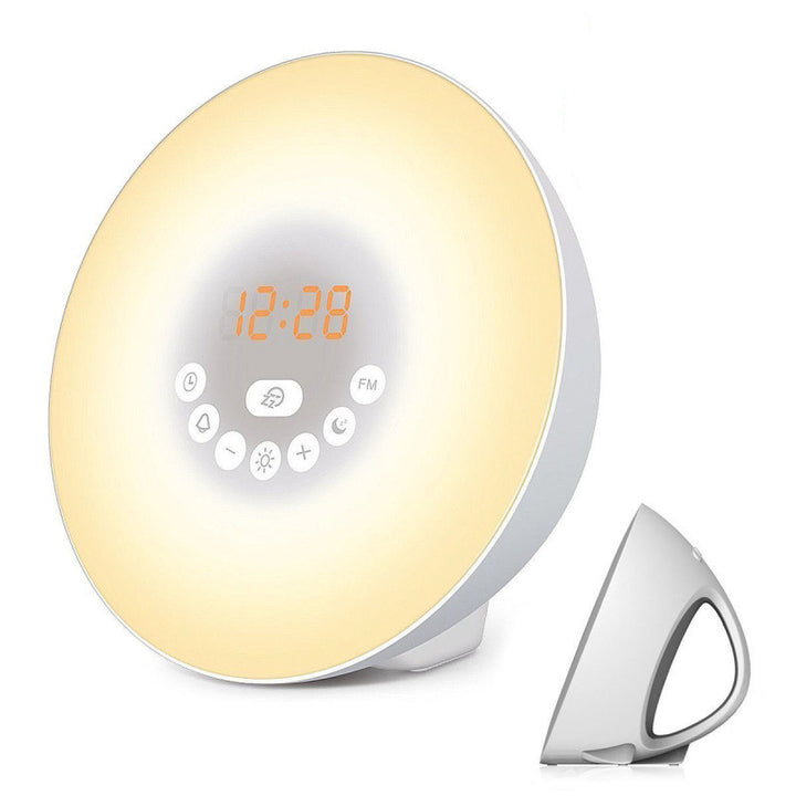 LED alarm clock with sunrise simulation and mood light