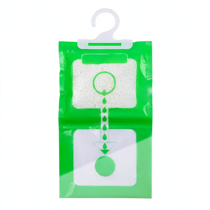 Hanging dehumidifier bag for closets