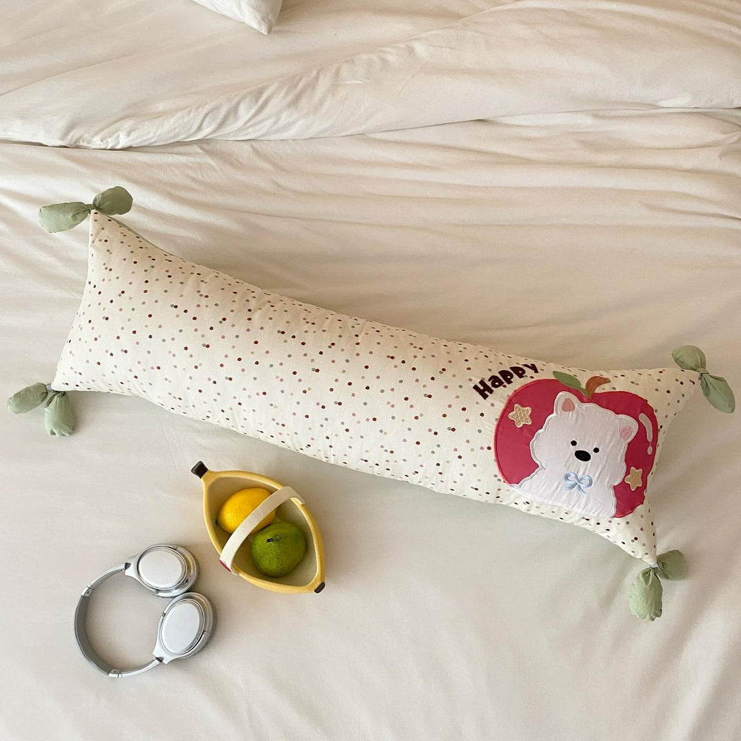 Long cotton nursing pillow, removable cover