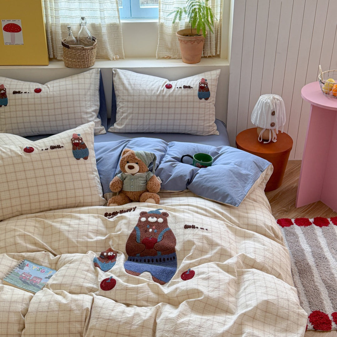 Bedding set, 3-4 pieces, cotton, cartoon