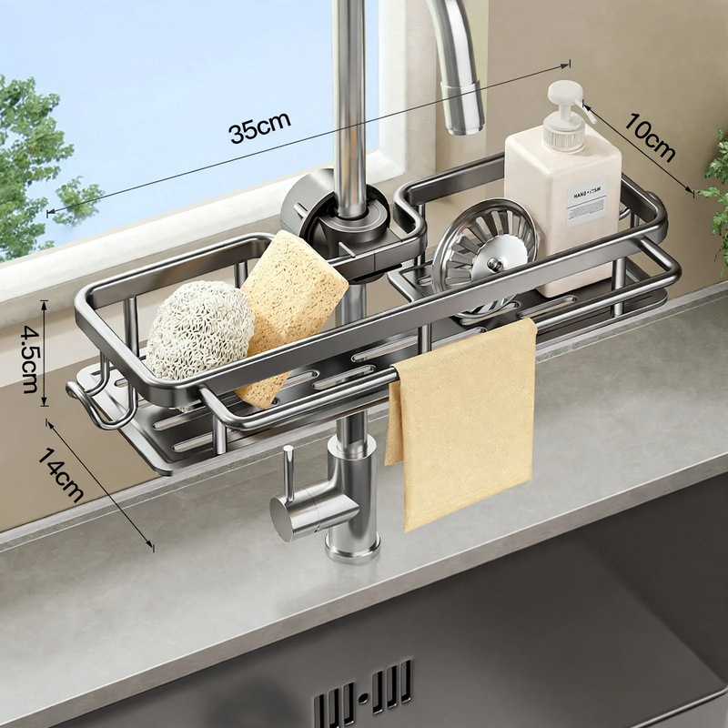 Draining rack for sink with aluminum frame