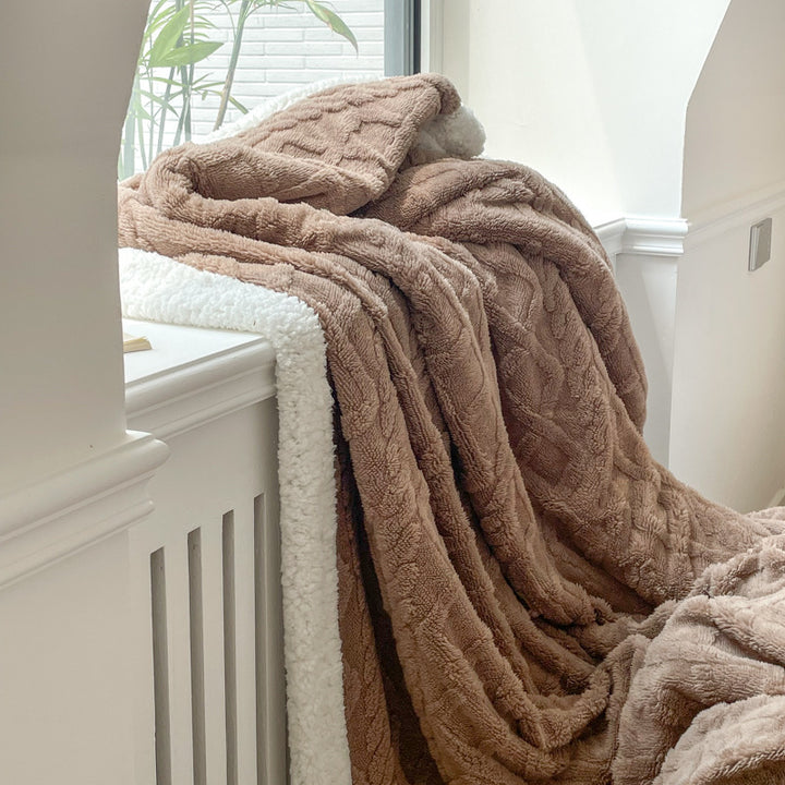 Double-sided milk fiber fleece blanket, versatile to use