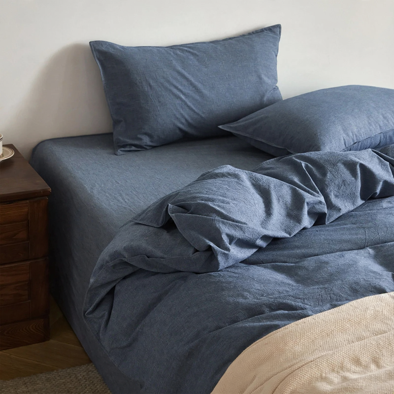 Cotton duvet cover, 100% cotton, water wash finish