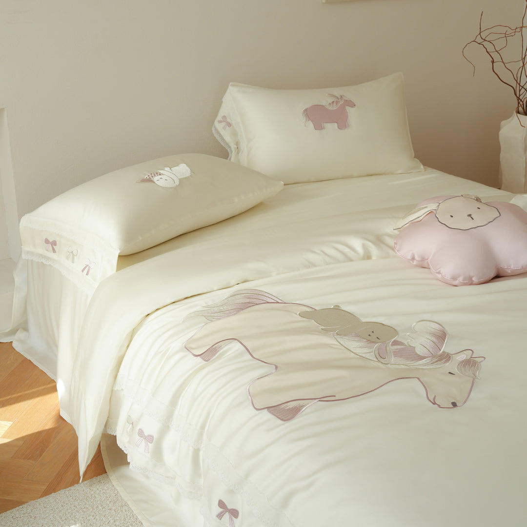 Lyocell bedding set, 60s, embroidery, summer