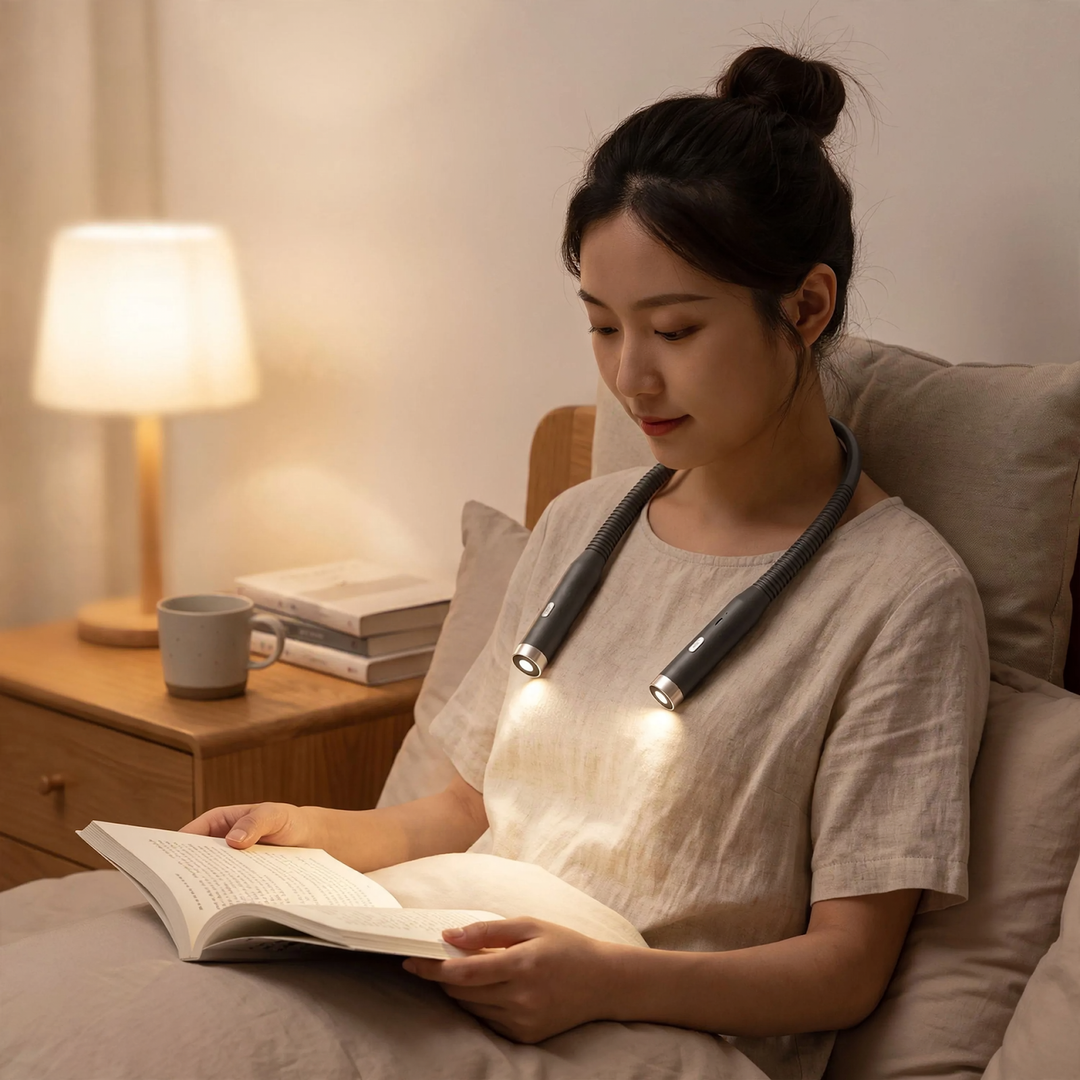 USB-rechargeable LED neck reading lamp
