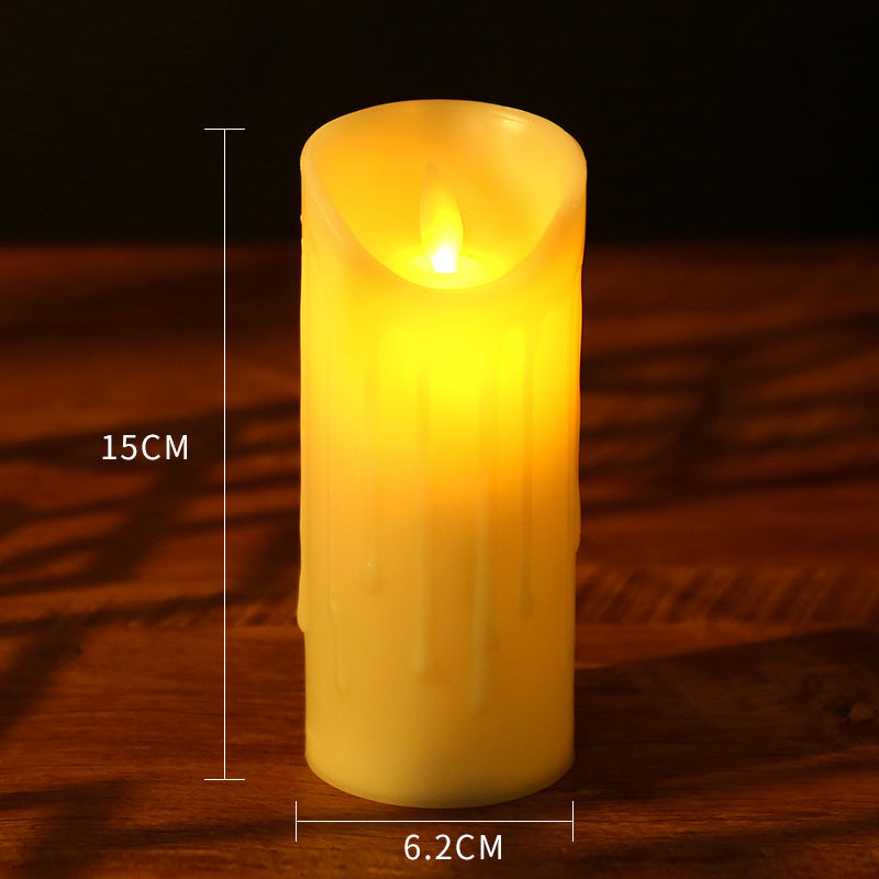 LED stump candle with realistic flicker effect