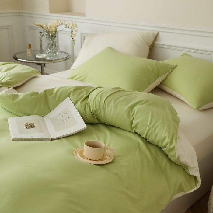 Jersey-Cotton Bedding Set, 4-piece, soft