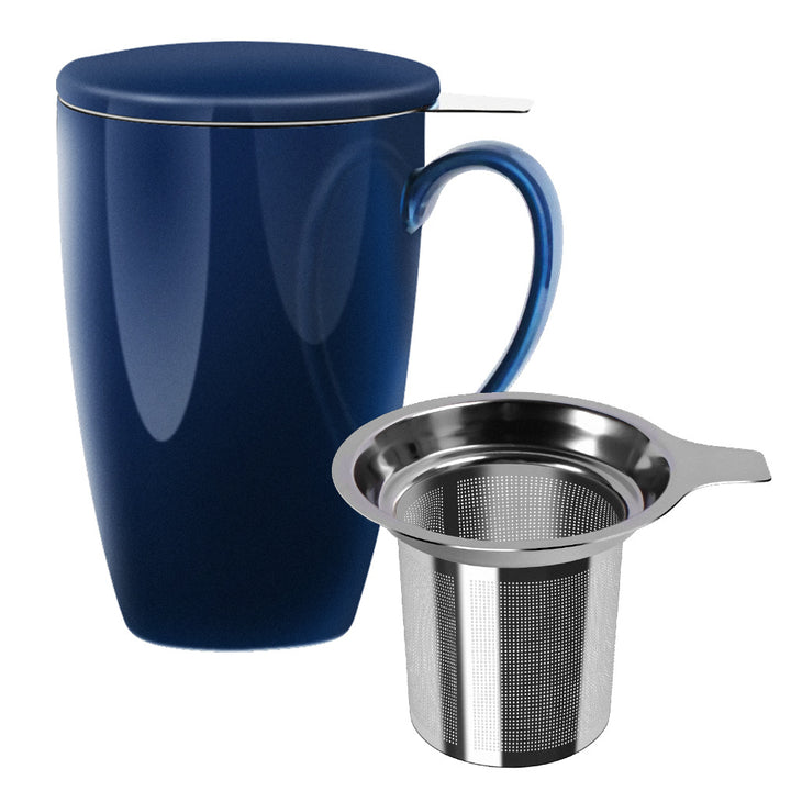 Ceramic coffee mug with tea strainer, 350 ml