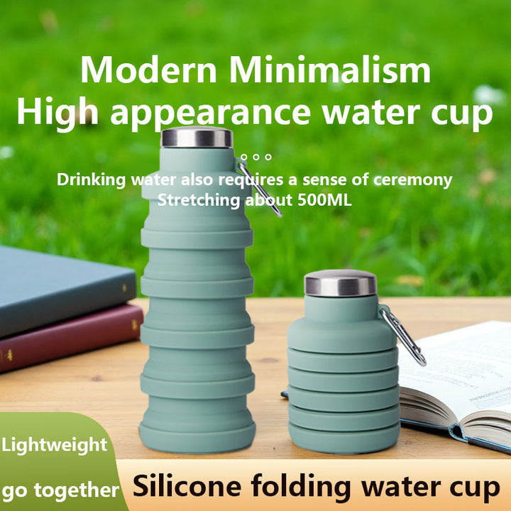 Foldable silicone water bottle 500 ml