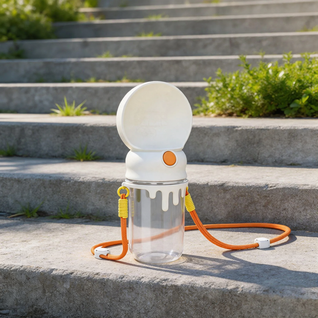 Portable water bottle for pets with pressure valve