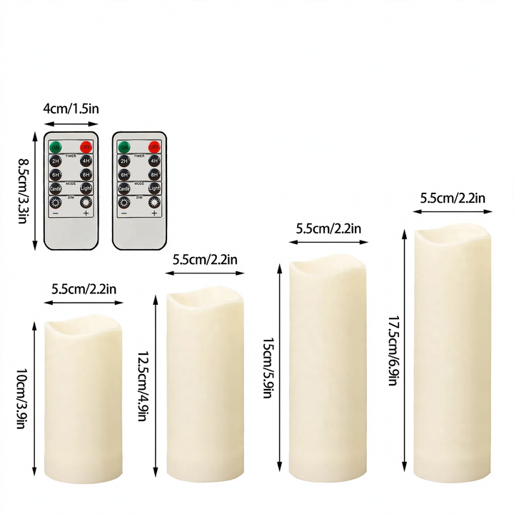 LED Outdoor Candle Set, waterproof, with remote control