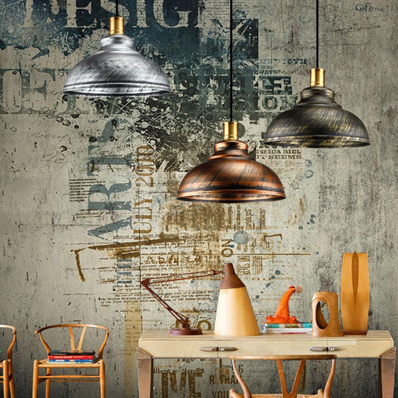 Vintage pendant light, industrial style, adjustable