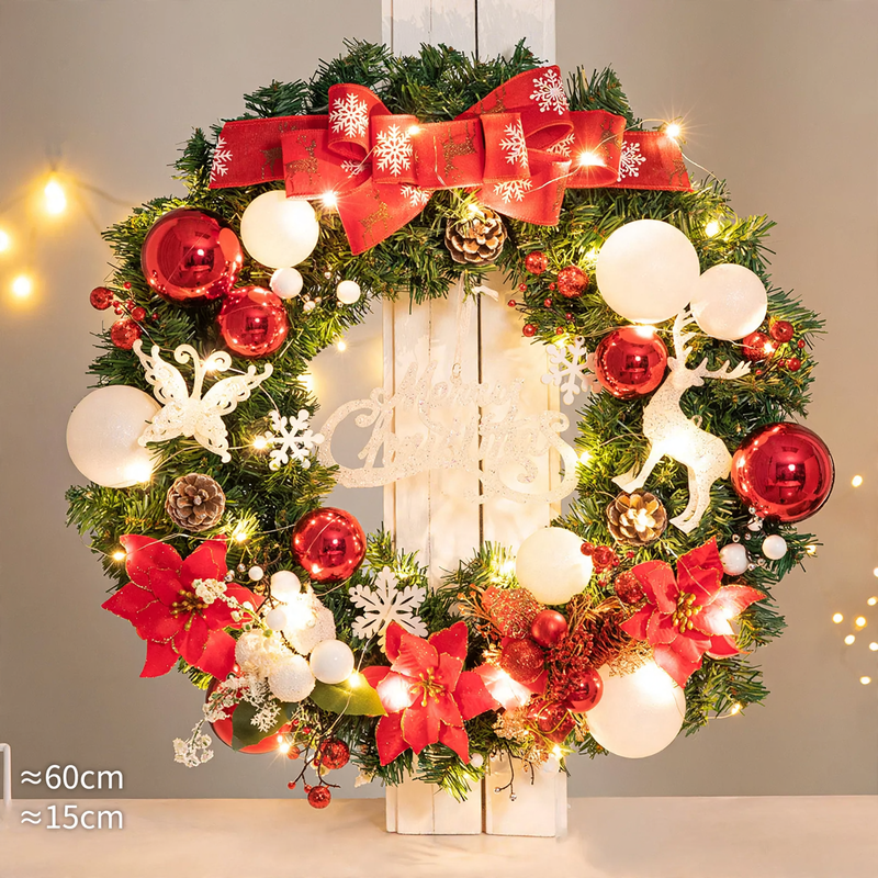 Christmas wreath made of PVC, handcrafted