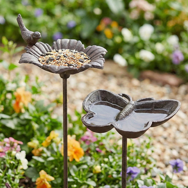 Vintage-style cast iron bird feeder station