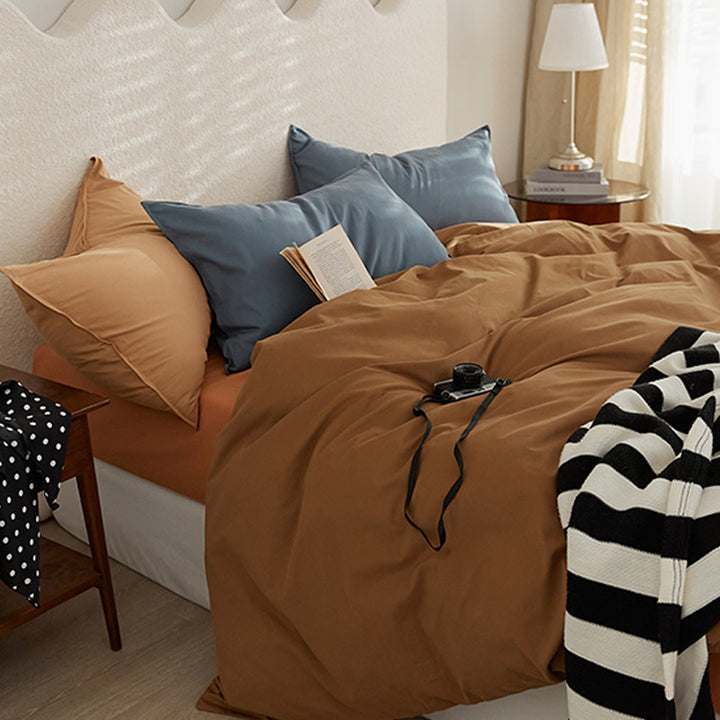 Brushed cotton bed linen, two-tone