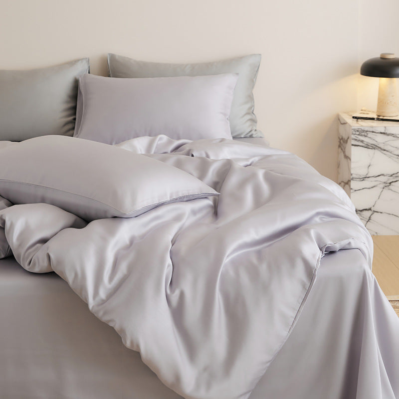 Bedding set, 4-piece, Lyocell, Solid color