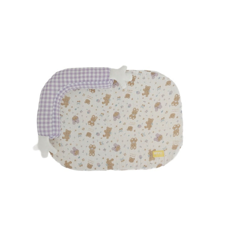 L-shaped pet bed with neck support