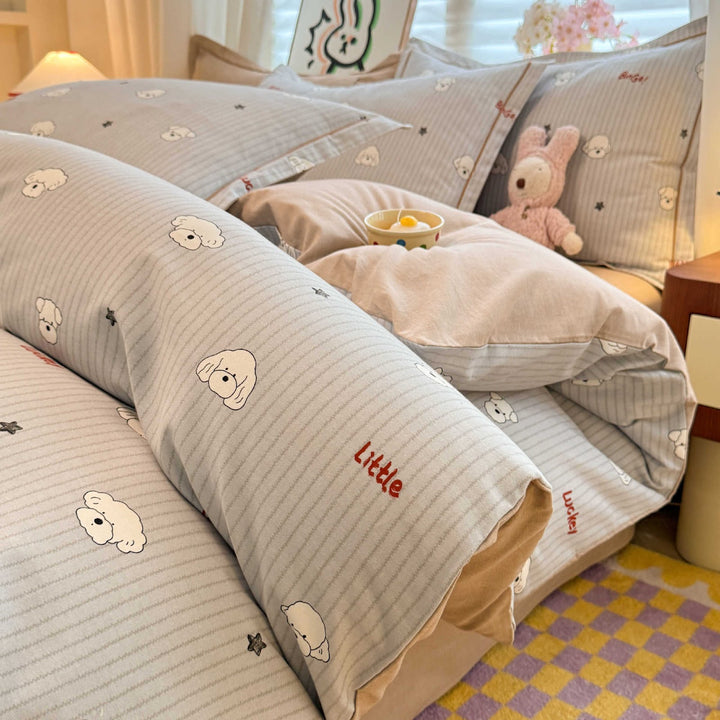 Cotton bedding set, brushed, for all seasons