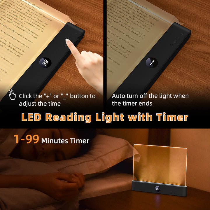 Rechargeable LED reading light with dimming function